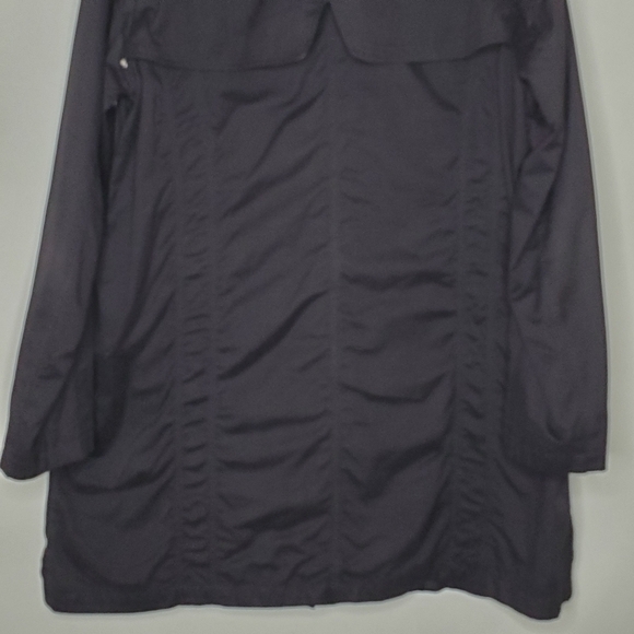 Tall Girl Hooded Anorak Size XL Zip and Snap Front Black Coat Casual Retro - Picture 8 of 15